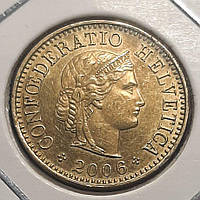 Монета Швейцария 5 раппенов, 2006 года