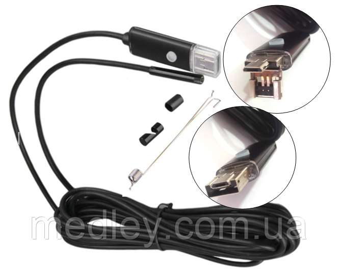 Эндоскоп 2м 5,5мм USB 2в1 - фото 3 - id-p28952496