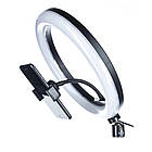 Кільцева RGB лампа 33 см з тримачем для телефону MJ33 / Різнокольорова лампа кільце для селфі, фото 6