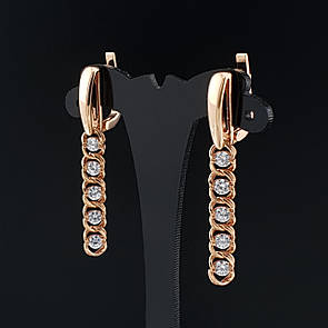 Срібні позолочені сережки підвіски арабка з камінням на англійській застібці