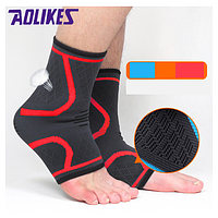 Еластична пов'язка на гомілковостоп, щиколотку "AOLIKES" L червоний 03613