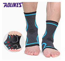 Еластична пов'язка на гомілковостоп, щиколотку "AOLIKES" М синій 03615