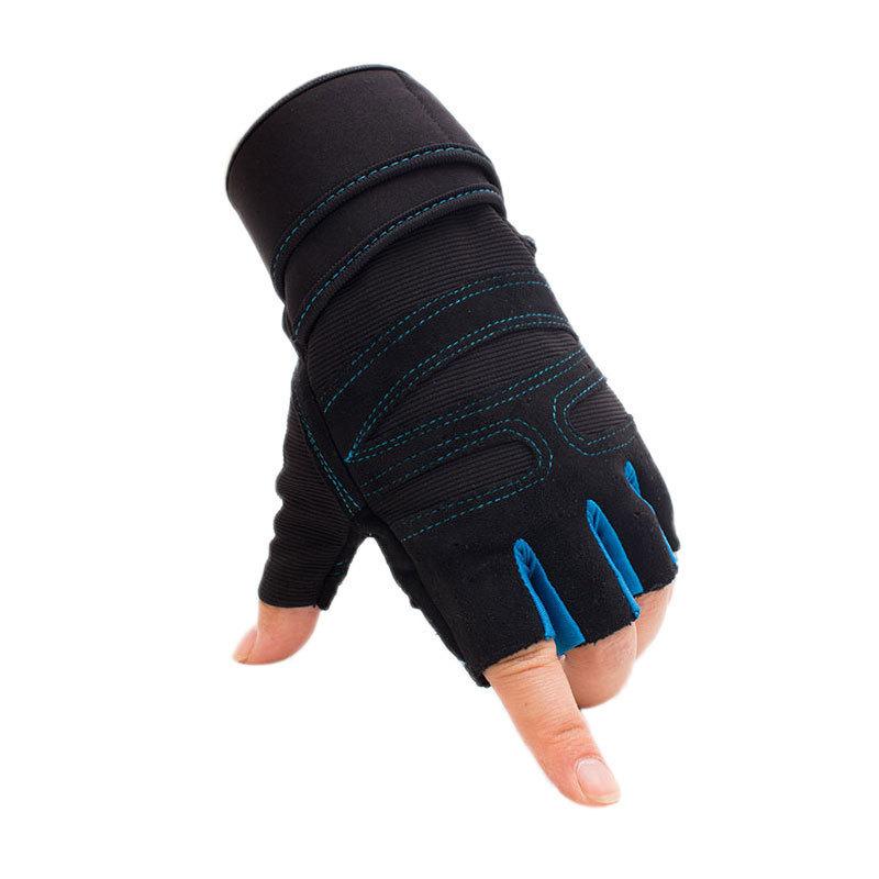 Рукавички GLOVES безпалі XL чорний синій 03694