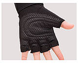 Рукавички GLOVES безпалі XL чорний червоний 03699, фото 4