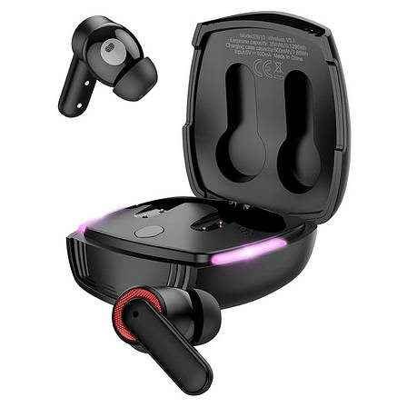 Навушники вакуумні безпровідні з мікрофоном Hoco EW13 TWS Bluetooth в кейсі Чорний (EW13B), фото 1