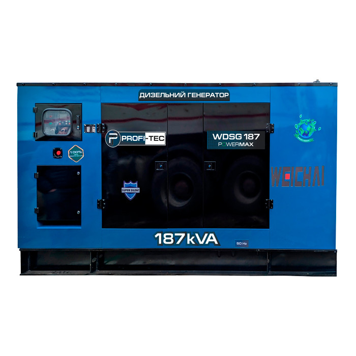 Генератор дизельний 150кВт PROFI-TEC WDSG187-3 Power MAX Медапаратура