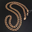 Позолочений срібний ланцюжок чоловічий товстий. Позолота 585 ланцюжок срібло 925. Ширина 7 мм 65 см, фото 6