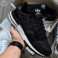 Черные кроссовки мужские Adidas ZX 500, черные мужские кроссовки Адидас, мужские кроссовки весна - осень