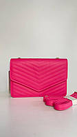 Женская сумка клатч на плечо кошелек из розовой эко кожи Just Glamour.