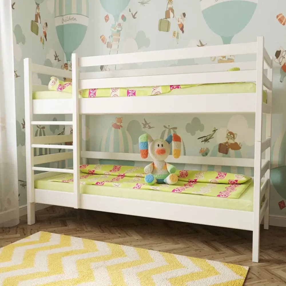 Ліжко двоярусне дитяче Засоня 90 х 200 см (біле), фото 1