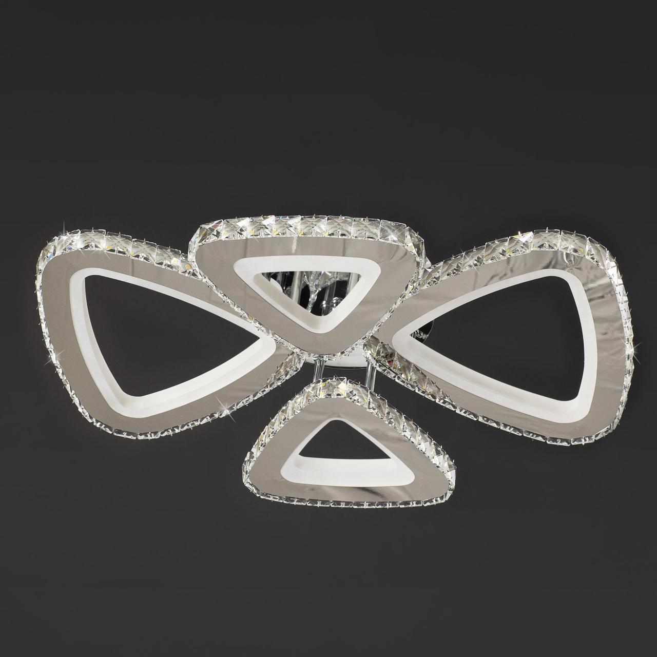 Люстра стельова світлодіодна кришталева з пультом керування, фото 1