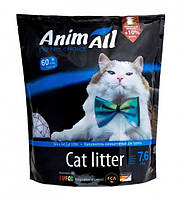 Силикагелевый Наполнитель для кошачьего туалета AnimAll Голубой аквамарин впитывающий 3.2 кг (7.6 л)