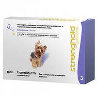 Капли на холку для собак Стронгхолд 12% 0,25 мл от 2,5 до 5 кг, 1 пипетка (от внешних и внутренних паразитов)