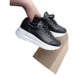 Кросівки жіночі шкіряні чорні розмір 39, фото 4