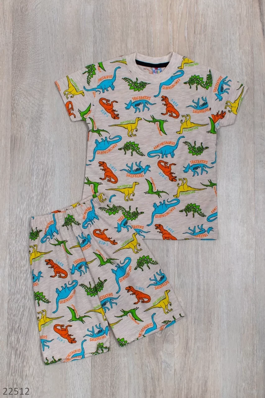 Піжама для хлопчика з динозаврами зріст 104-140 (4-10 років)