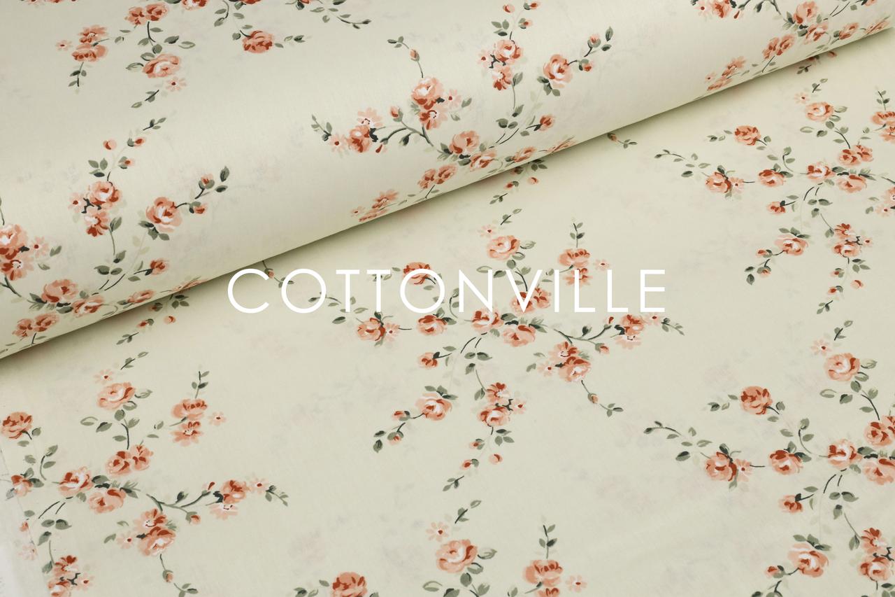 Ранфорс 240 см Тендітні гілочки з трояндами Organic cotton