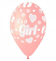 Воздушные шары "It`s a girl" 10 шт., Италия, d - 30 см