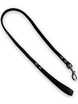 Шкіряний повідець для собаки. Повідець шкіряний Смуга для собак 115 см, Чорний, 16 мм, фото 4