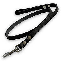 Шкіряний повідець для собаки. Повідець шкіряний Смуга для собак 115 см, Чорний, 16 мм, фото 2