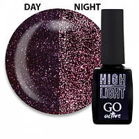 Гель-лак GO Active High Light 09 виноградне бордо, світловідбиваючий, 10 мл