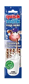 Дитячі коктейльні трубочки шоколад-банан Milky Sip без глютену для пиття молока, напоїв Мілки Сіп