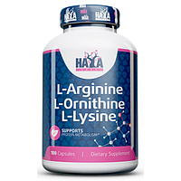 Амінокислоти аргінін, орнітін і лізин Haya Labs L-Arginine/L-Ornithine/L-Lysine - 100 капс