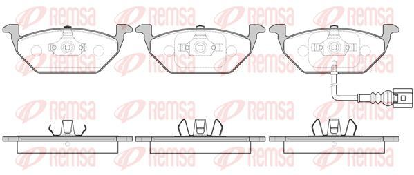 Гальмівні колодки REMSA 0633.41 ПЕРЕДН SEAT IBIZA. TOLEDO. LEON. SKODA FABIA. OCTAVIA. VW BORA. GOLF, фото 1