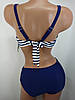 Жіночий купальник в смужку Sisianna 317012 синій на 48 50 52 54 56 розмір, фото 8