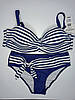 Жіночий купальник в смужку Sisianna 317012 синій на 48 50 52 54 56 розмір, фото 9