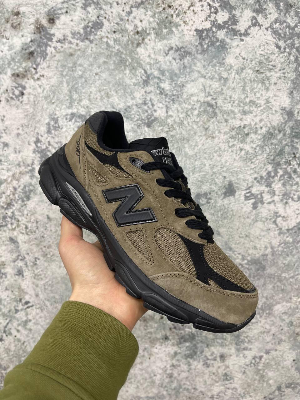 Кросівки чоловічі хакі NB New Balance 990 Khaki Black (10008), фото 1