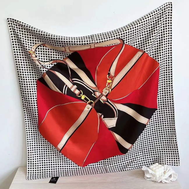 Шовкова хустка Крістел bag 90*90 см червоний