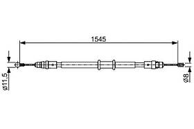 Трос ручного гальма BOSCH 1 987 482 551 ЗЗАДУ ЛІВОРУЧ/ПРАВОРУЧ RENAULT MASTER III