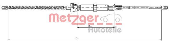 Трос ручного гальма METZGER 10.9032 ЗЗАДУ ЛІВОРУЧ/ПРАВОРУЧ SEAT CORDOBA;SKODA FABIA;VOLKSWAGEN POLO
