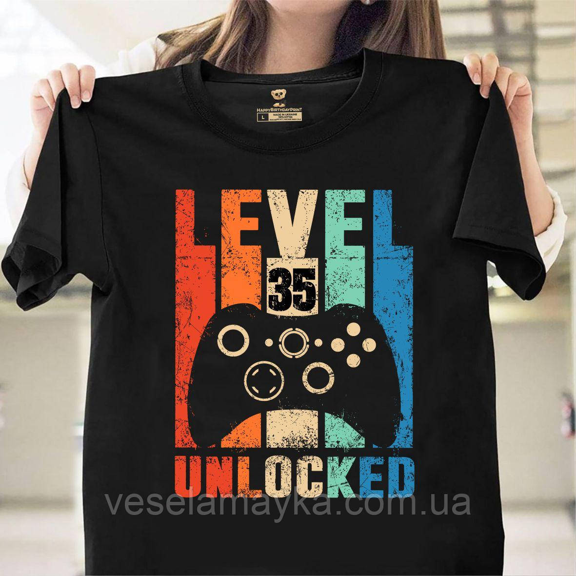Футболка Level 35 unlocked (35 років), фото 1