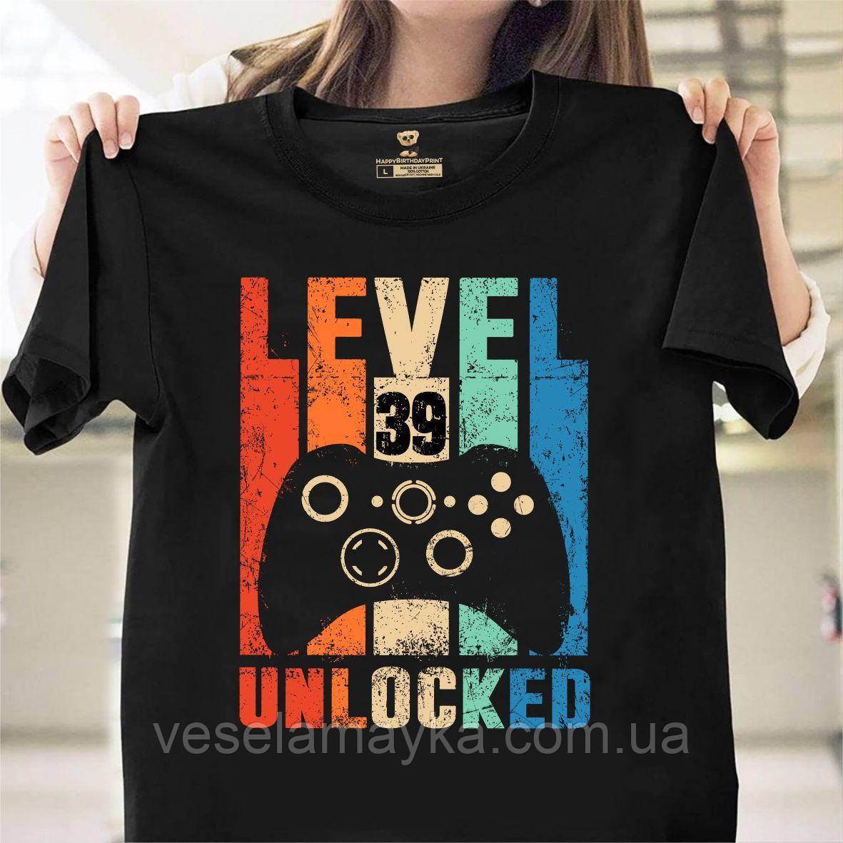 Футболка Level 39 unlocked (39 років), фото 1
