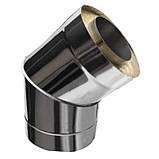 Коліно для димоходу сендвіч 90° термо Ø 100х160 мм Товщина 0.5 мм (Нерж х Нерж) з нержавіючої сталі для котла, фото 3