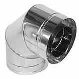 Коліно для димоходу сендвіч 90° термо Ø 100х160 мм Товщина 0.5 мм (Нерж х Нерж) з нержавіючої сталі для котла, фото 7