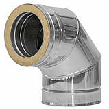 Коліно для димоходу сендвіч 90° термо Ø 100х160 мм Товщина 0.5 мм (Нерж х Нерж) з нержавіючої сталі для котла, фото 10