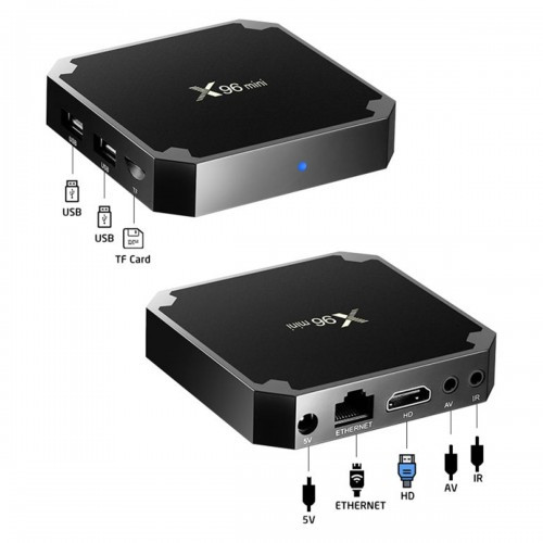 Приставка смарт тв бокс smart tv box x96 mini 4-ядерная 2Гб/16Гб андроид 7.1.2 черный 4K NAP - фото 4 - id-p1788365933