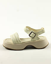 Босоніжки шкіряні Prima d'Arte 7816 37 Молочні 36, фото 3