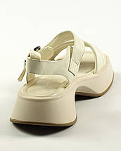 Босоніжки шкіряні Prima d'Arte 7816 37 Молочні 36, фото 4