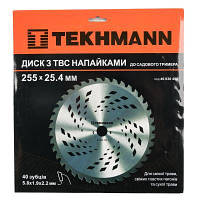 Ніж для газонокосарки Tekhmann до садового тримера 255х25.4 мм 40 ТВС зубців (40030458), фото 2