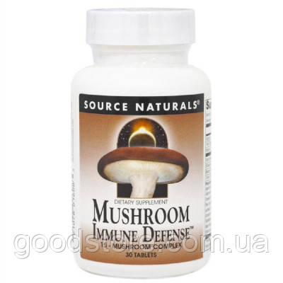 Трави Source Naturals Комплекс з 15 різновидів Грибів, Mushroom Immune Defense, 30 т (SN1608)