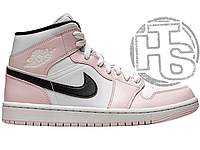 Женские кроссовки Air Jordan 1 Mid Barely Rose Pink White Black BQ6472-500