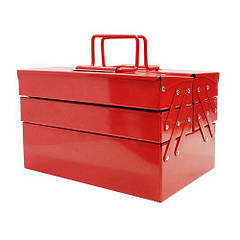 Металевий ящик для інструменту ХЗСО на 5 відсіків 540x235x200 мм. червоний 160573
