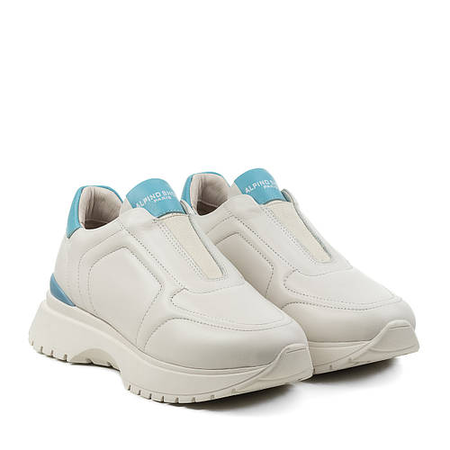 Турецкие женские кожаные кроссовки весенние белые на высокой подошве и ...