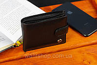 Шкіряне чоловіче портмоне на кнопці ST Leather ST-104-1 чорний, фото 9