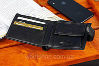 Шкіряне чоловіче портмоне на кнопці ST Leather ST-104-1 чорний, фото 11