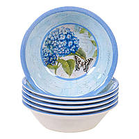 Набор суповых тарелок из меламина 19 см 4 предмета Сад гортензий Certified International 27367-set голубой