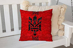 Декоративна подушка 45х45 см, «УПА. Піксель» червона